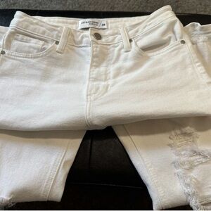 Just Black White Distressed Jeans Size 26 Skinny
